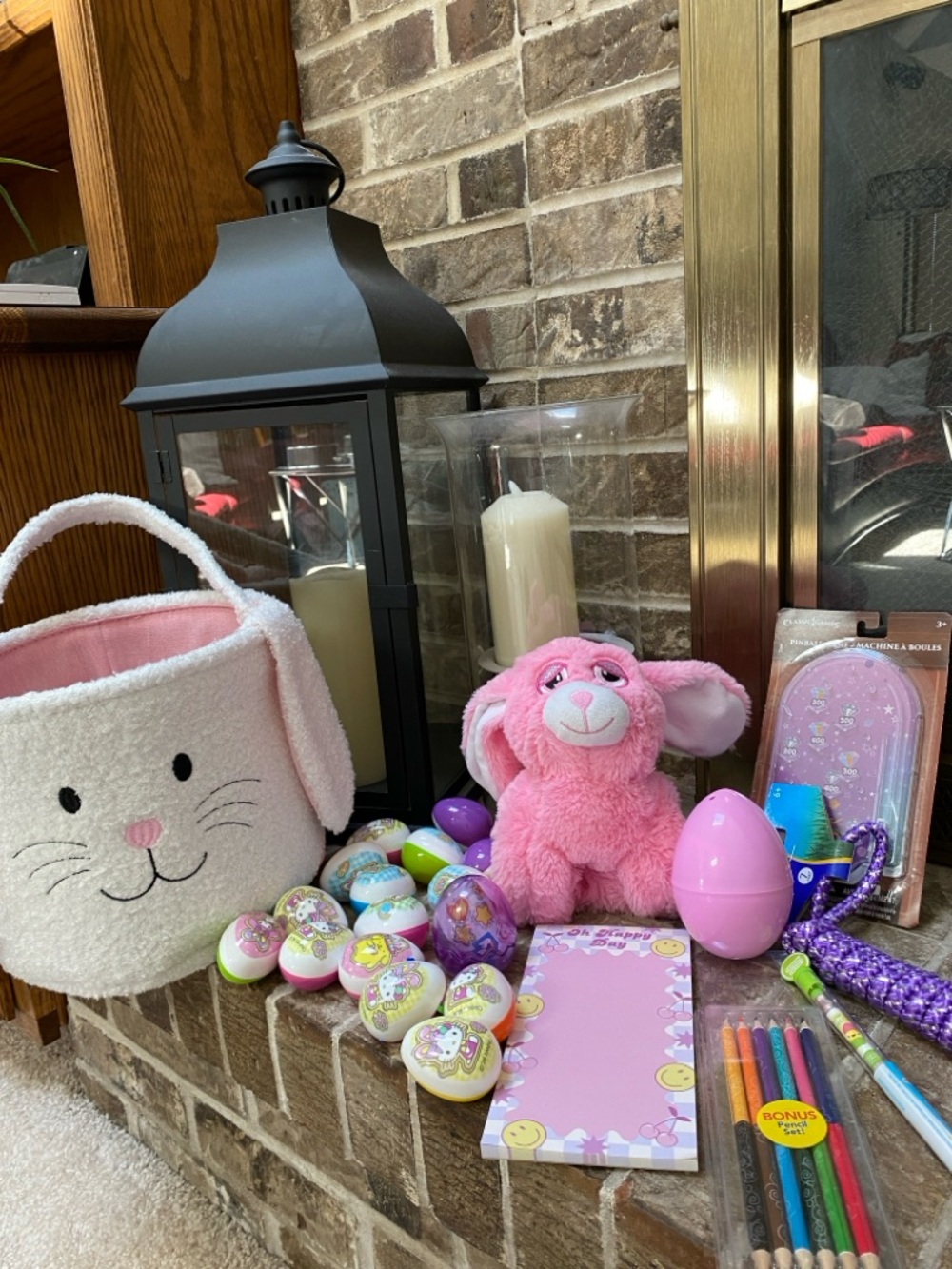 Filled Easter Basket Boucle Bunny with Pink Sanrio Hello Kitty Eggs and NEW Toys - Picture 8 of 10